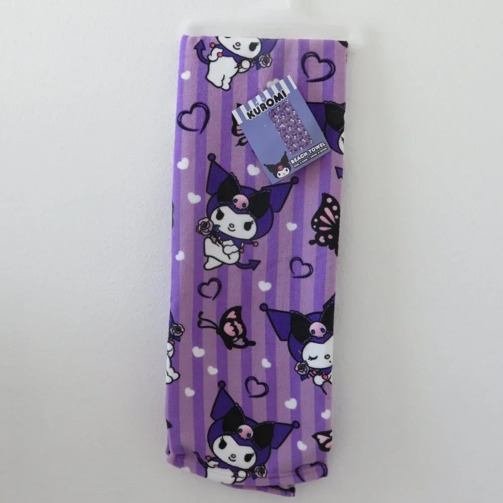 (#116) Kuromi by Sanrio beach towel 27in x 54in